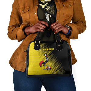 Uganda Football Custom Shoulder Handbag African Pattern Mix Grunge Style - Yellow Color