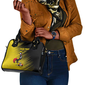 Uganda Football Custom Shoulder Handbag African Pattern Mix Grunge Style - Yellow Color