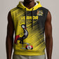 Uganda Football Custom Sleeveless Hoodie African Pattern Mix Grunge Style - Yellow Color - African Pride