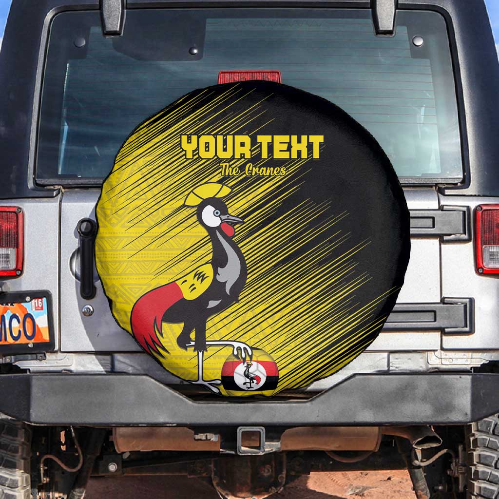 Uganda Football Custom Spare Tire Cover African Pattern Mix Grunge Style - Yellow Color