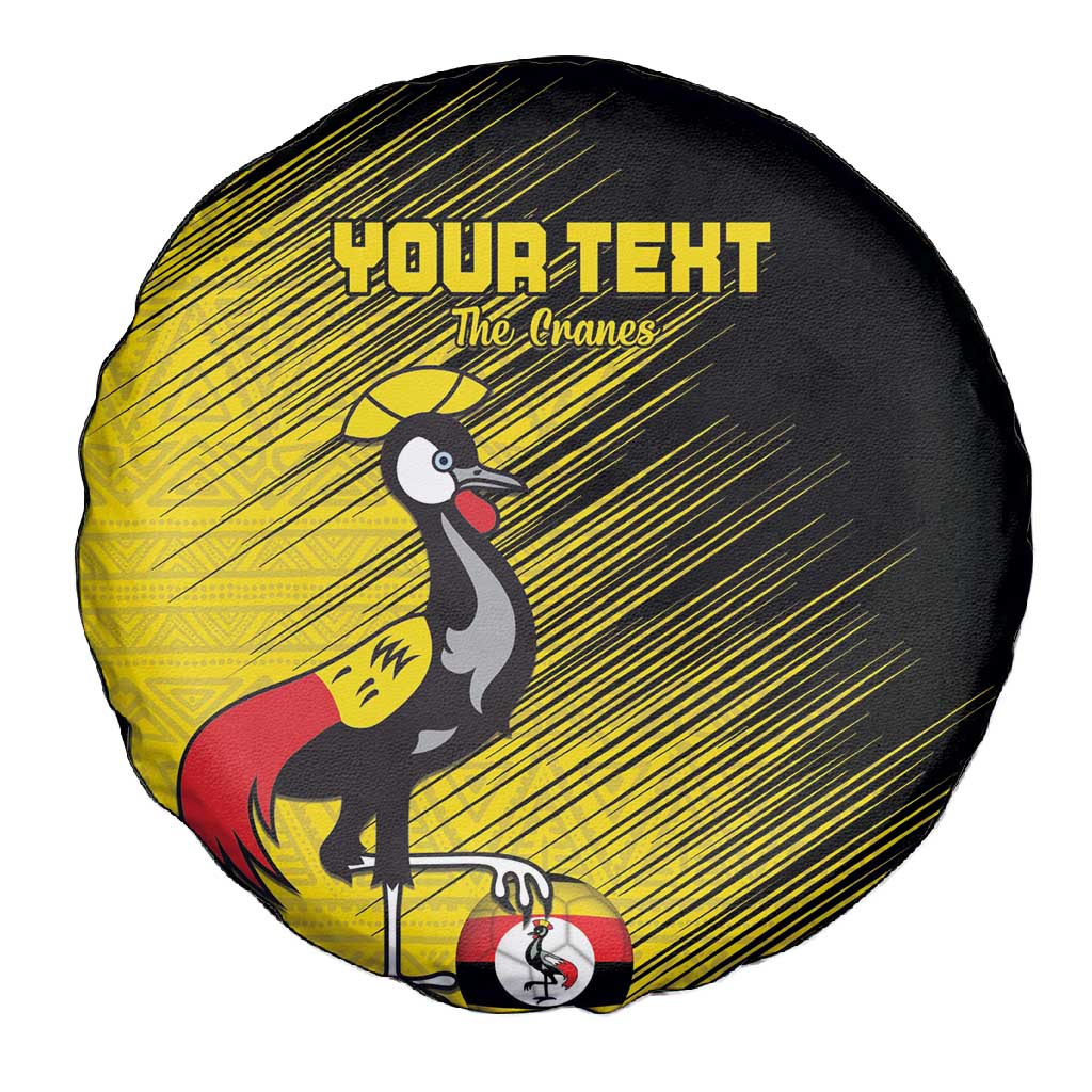 Uganda Football Custom Spare Tire Cover African Pattern Mix Grunge Style - Yellow Color