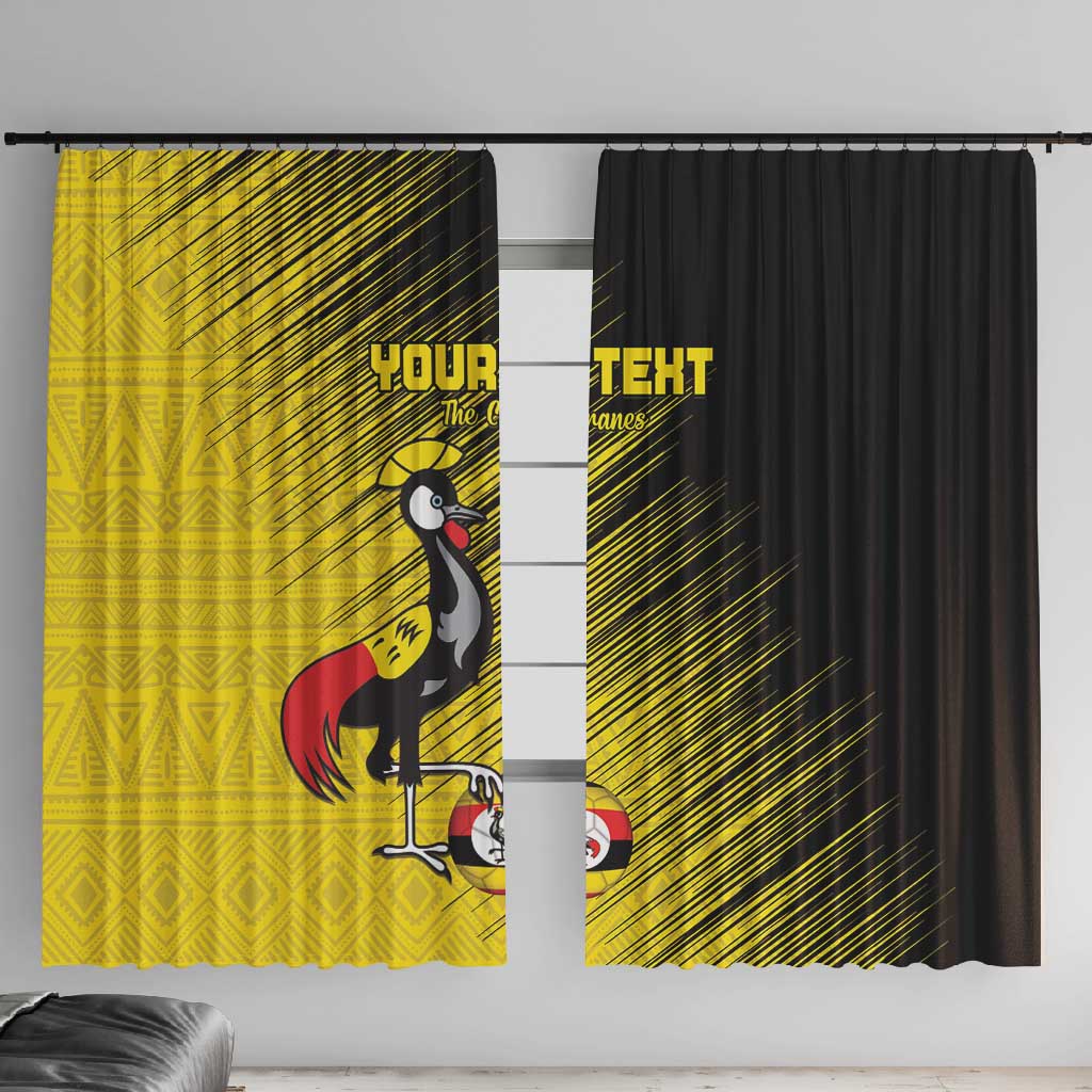 Uganda Football Custom Window Curtain African Pattern Mix Grunge Style - Yellow Color