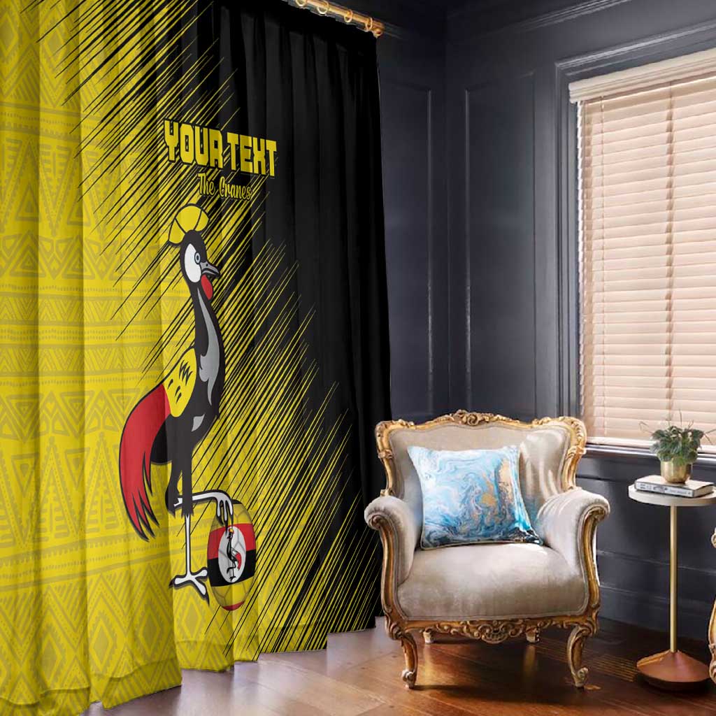 Uganda Football Custom Window Curtain African Pattern Mix Grunge Style - Yellow Color
