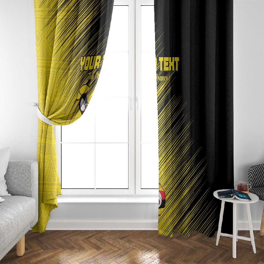Uganda Football Custom Window Curtain African Pattern Mix Grunge Style - Yellow Color