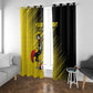 Uganda Football Custom Window Curtain African Pattern Mix Grunge Style - Yellow Color