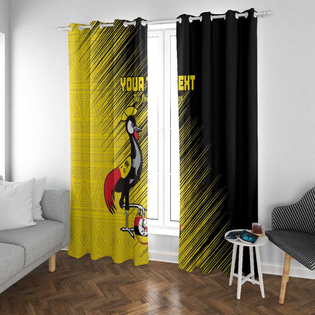 Uganda Football Custom Window Curtain African Pattern Mix Grunge Style - Yellow Color