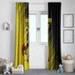 Uganda Football Custom Window Curtain African Pattern Mix Grunge Style - Yellow Color