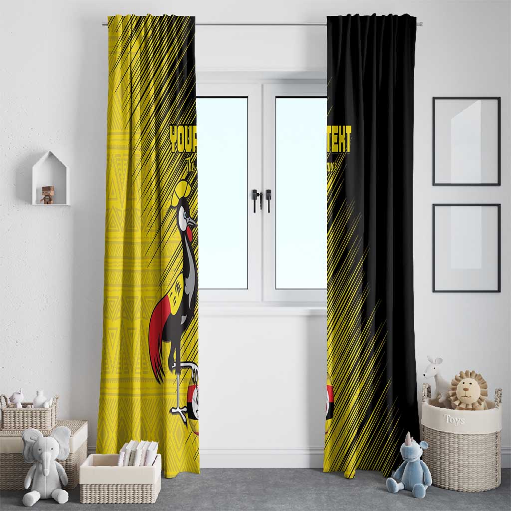 Uganda Football Custom Window Curtain African Pattern Mix Grunge Style - Yellow Color
