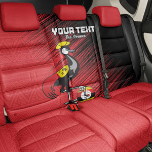 Uganda Football Custom Back Car Seat Cover African Pattern Mix Grunge Style - Red Color