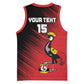 Uganda Football Custom Basketball Jersey African Pattern Mix Grunge Style - Red Color LT15