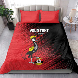 Uganda Football Custom Bedding Set African Pattern Mix Grunge Style - Red Color