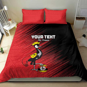 Uganda Football Custom Bedding Set African Pattern Mix Grunge Style - Red Color