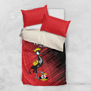 Uganda Football Custom Bedding Set African Pattern Mix Grunge Style - Red Color