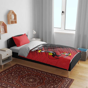 Uganda Football Custom Bedding Set African Pattern Mix Grunge Style - Red Color