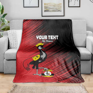 Uganda Football Custom Blanket African Pattern Mix Grunge Style - Red Color
