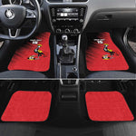 Uganda Football Custom Car Mats African Pattern Mix Grunge Style - Red Color