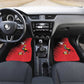 Uganda Football Custom Car Mats African Pattern Mix Grunge Style - Red Color