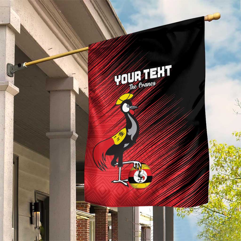 Uganda Football Custom Garden Flag African Pattern Mix Grunge Style - Red Color