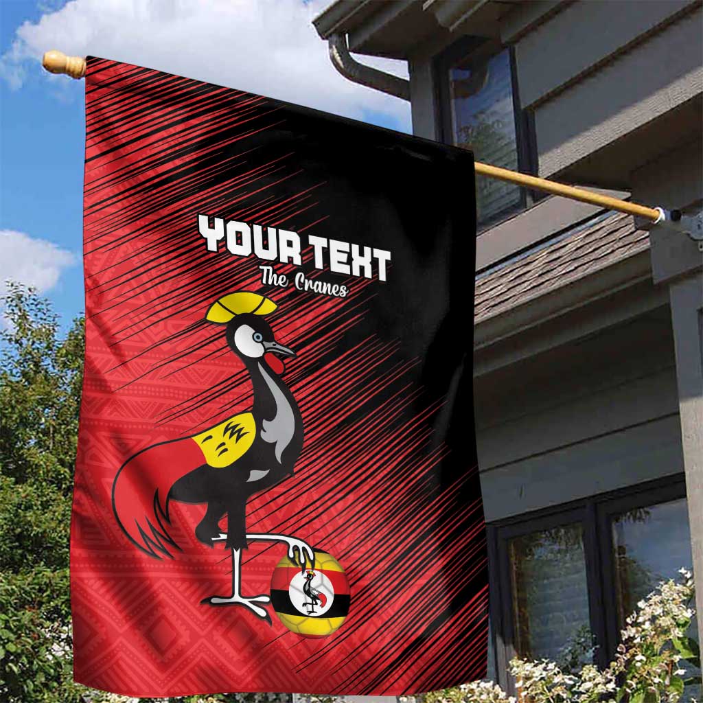 Uganda Football Custom Garden Flag African Pattern Mix Grunge Style - Red Color