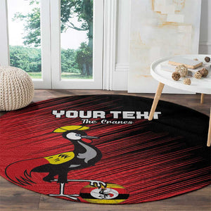 Uganda Football Custom Round Carpet African Pattern Mix Grunge Style - Red Color