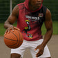 Uganda Football Custom Sleeveless Hoodie African Pattern Mix Grunge Style - Red Color - African Pride