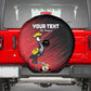 Uganda Football Custom Spare Tire Cover African Pattern Mix Grunge Style - Red Color