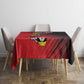 Uganda Football Custom Tablecloth African Pattern Mix Grunge Style - Red Color