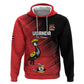 Uganda Football Custom Zip Hoodie African Pattern Mix Grunge Style - Red Color