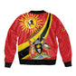 Personalised Afro Uganda Bomber Jacket Black Crowned Crane With Coat Of Arms