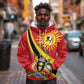 Personalised Afro Uganda Hoodie Black Crowned Crane With Coat Of Arms