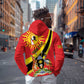 Personalised Afro Uganda Hoodie Black Crowned Crane With Coat Of Arms