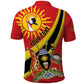 Personalised Afro Uganda Polo Shirt Black Crowned Crane With Coat Of Arms