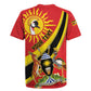 Personalised Afro Uganda Rugby Jersey Black Crowned Crane With Coat Of Arms