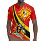 Personalised Afro Uganda Rugby Jersey Black Crowned Crane With Coat Of Arms