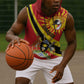 Personalised Afro Uganda Sleeveless Hoodie Black Crowned Crane With Coat Of Arms - African Pride