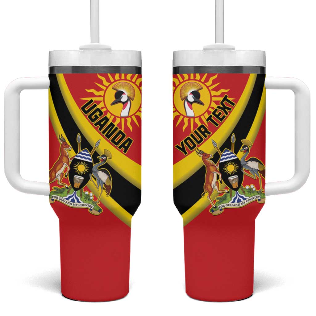 Personalised Afro Uganda Tumbler With Handle Black Crowned Crane With Coat Of Arms