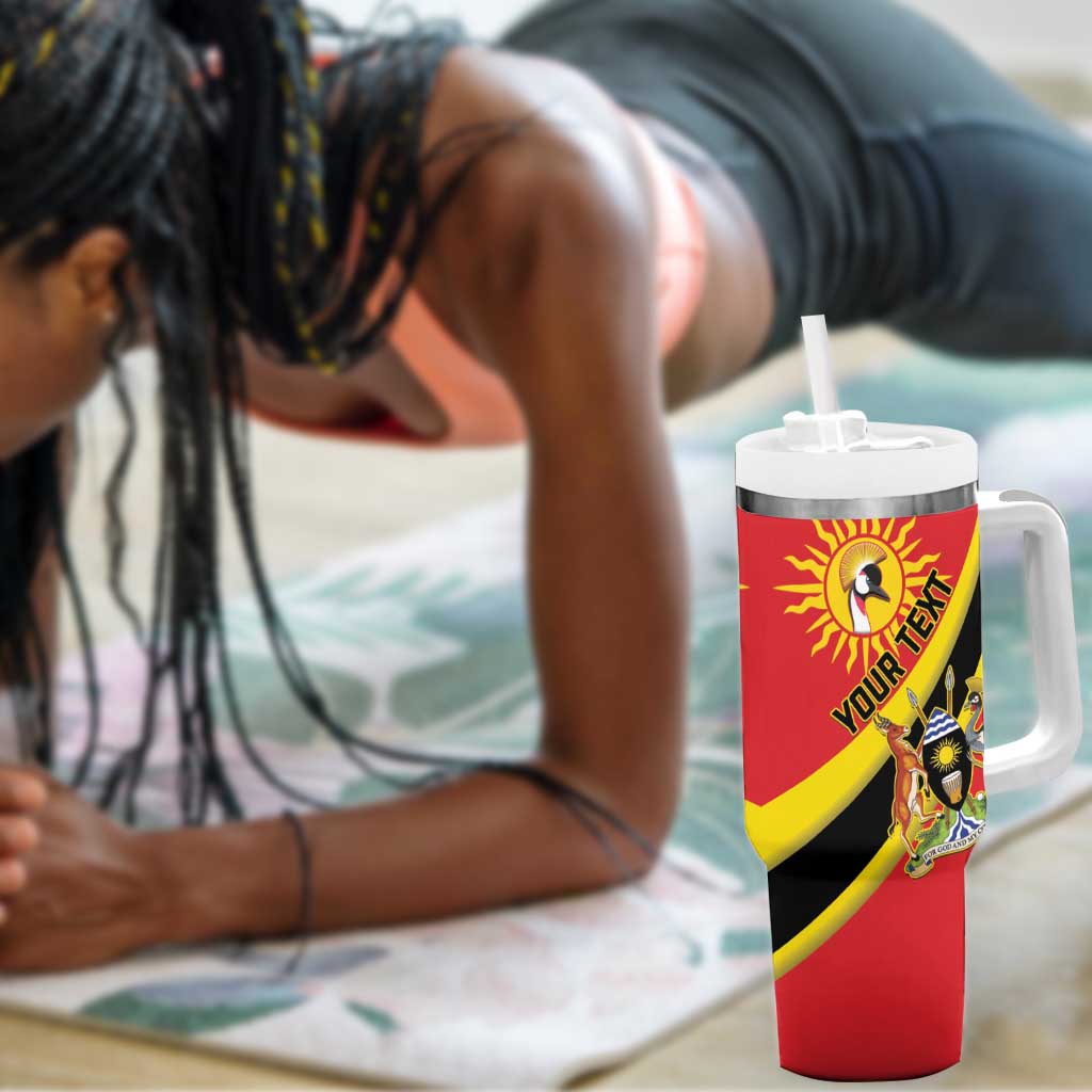 Personalised Afro Uganda Tumbler With Handle Black Crowned Crane With Coat Of Arms