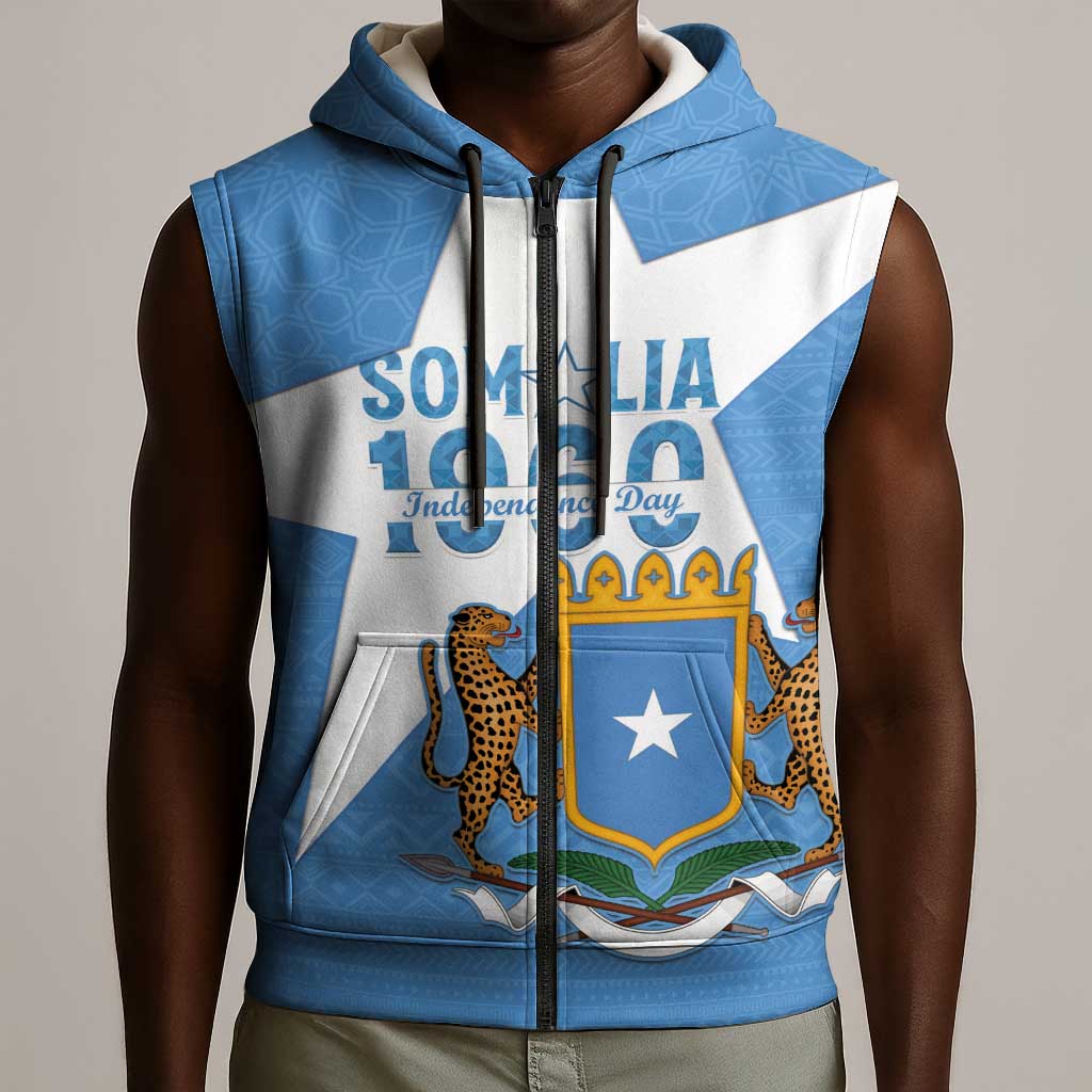 Personalized Somalis Independence Day Sleeveless Zip Hoodie Soomaaliya Arise Somalis! - African Pride