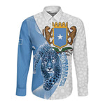 Coat of arms of Soomaaliya Long Sleeve Button Shirt Leopard Skin mix Islamic Pattern