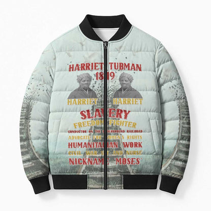 Harriet Tubman 1849 Bomber Puffer Jacket Freedom Fighter Legacy
