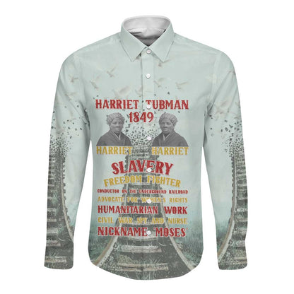 Moses of Freedom Long Sleeve Button Shirt Harriet Tubman Tribute - African Pride