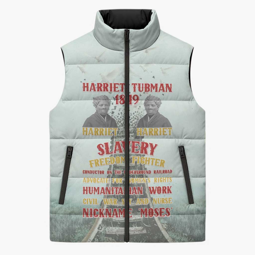 Harriet Tubman 1849 Sleeveless Puffer Jacket Freedom Fighter Legacy