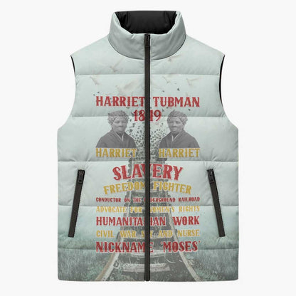 Harriet Tubman 1849 Sleeveless Puffer Jacket Freedom Fighter Legacy