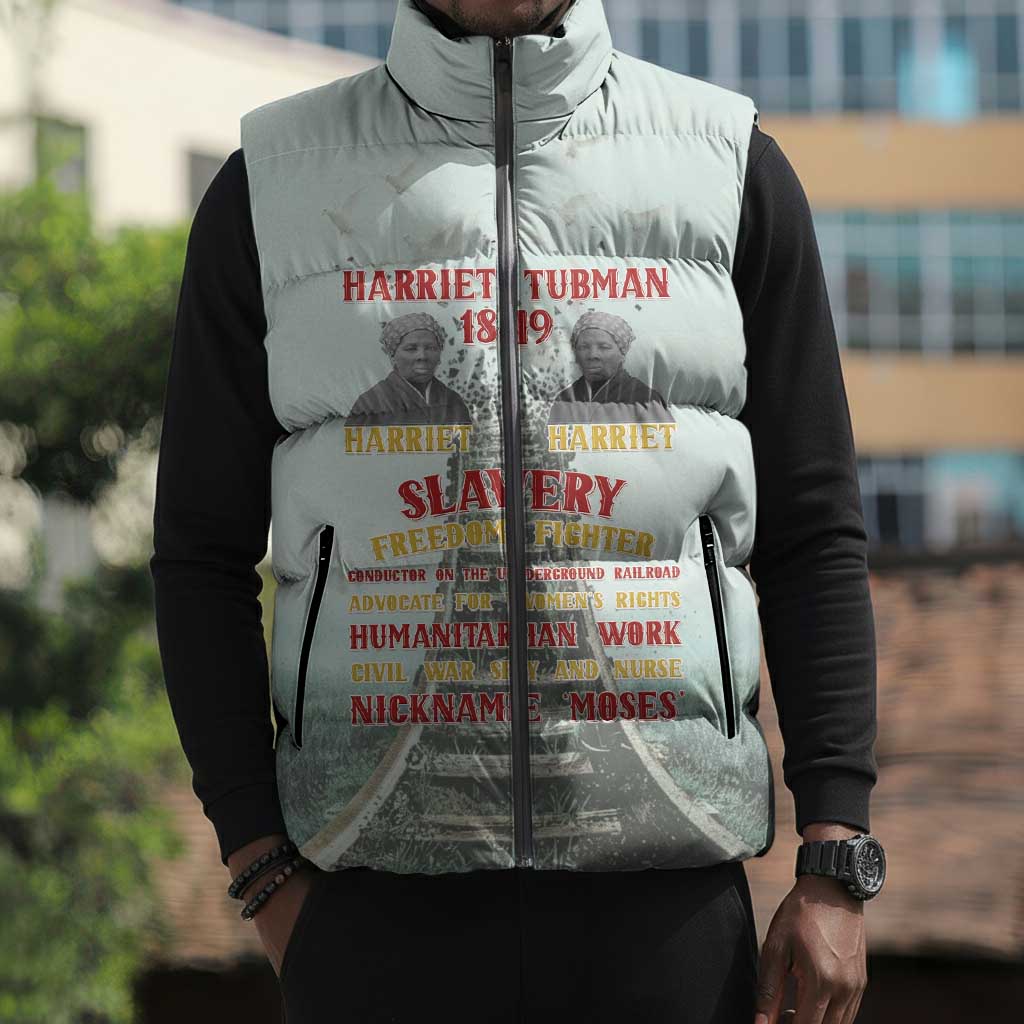 Harriet Tubman 1849 Sleeveless Puffer Jacket Freedom Fighter Legacy
