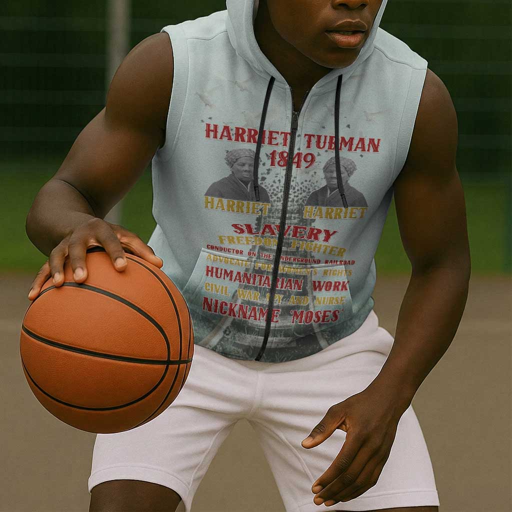 Moses of Freedom Sleeveless Zip Hoodie Harriet Tubman Tribute - African Pride