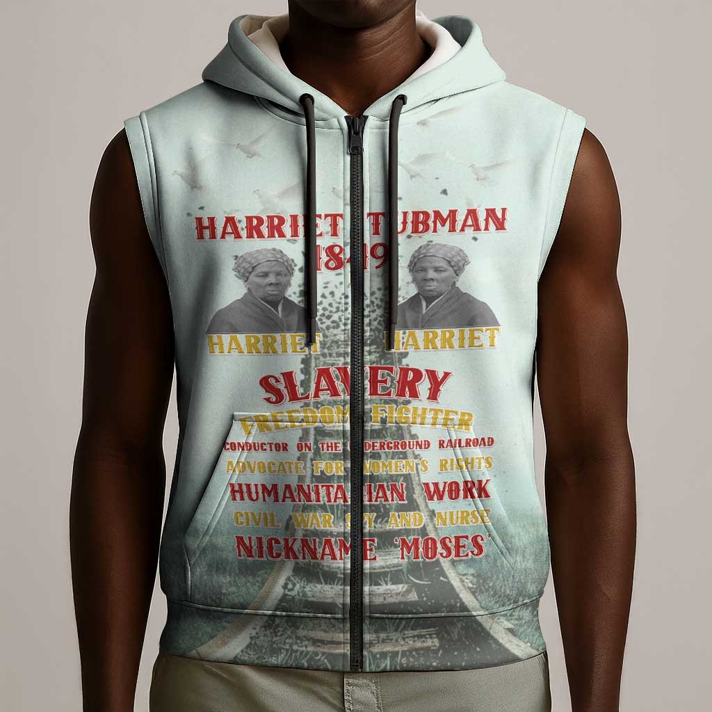 Moses of Freedom Sleeveless Zip Hoodie Harriet Tubman Tribute - African Pride