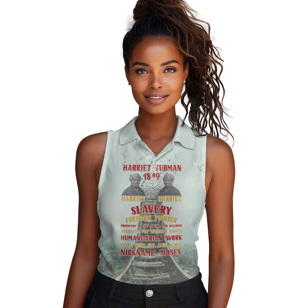 Moses of Freedom Women Sleeveless Polo Shirt Harriet Tubman Tribute - African Pride