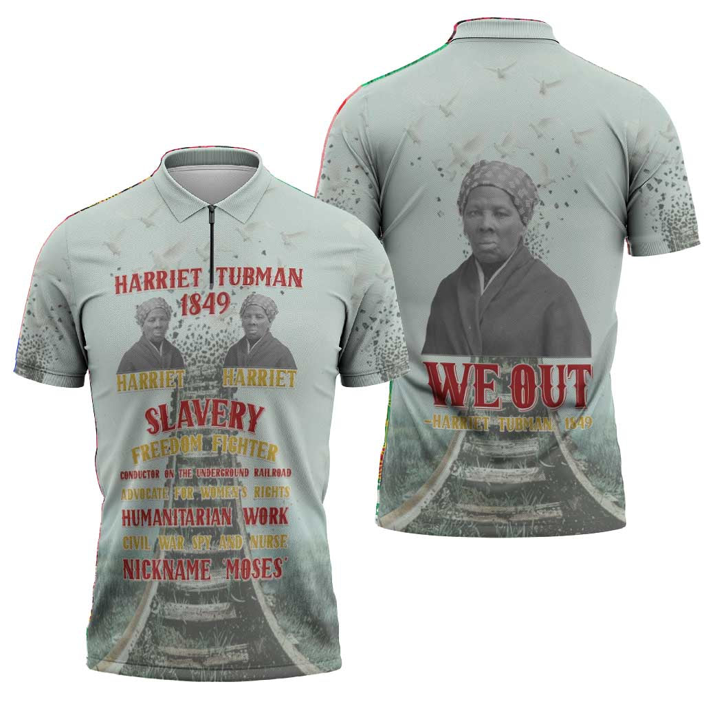 Harriet Tubman 1849 Zipper Polo Shirt Freedom Fighter Legacy