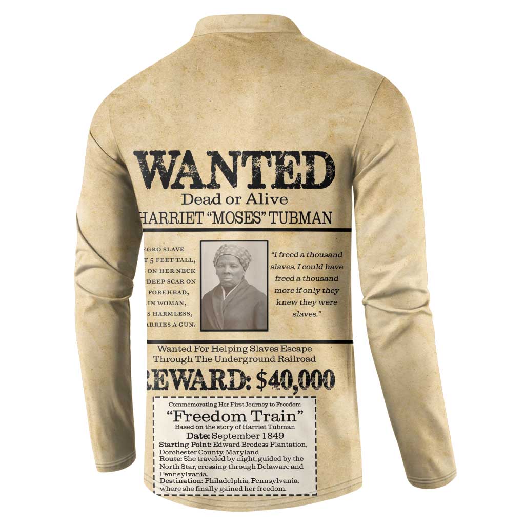 WANTED for Freedom Button Sweatshirt Harriet Moses Tubman