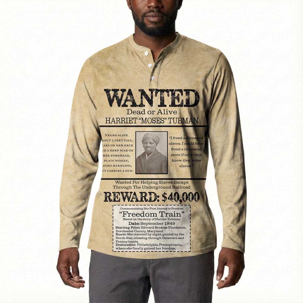 WANTED for Freedom Button Sweatshirt Harriet Moses Tubman